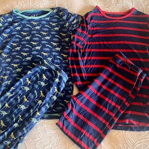 Kickee Pants Navy Dinosaur and Red Stripe Pajama Set - size 8
